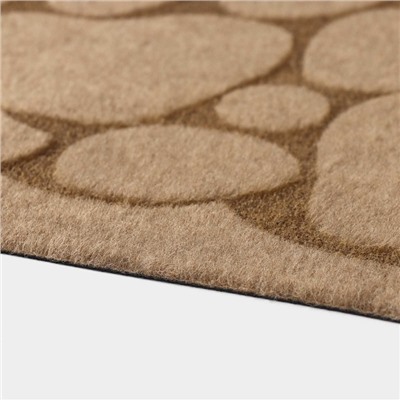 Коврик придверный Доляна «Камни», без окантовки, 40×60 см, бежевый