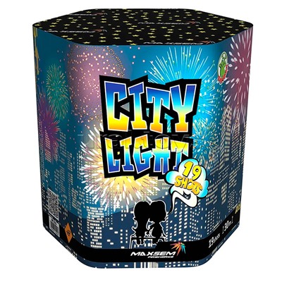 Батарея салютов с фонтаном "City Light" (1,2" х 19 залп.) * в кор. 8 шт. Срок до 01.02.28
