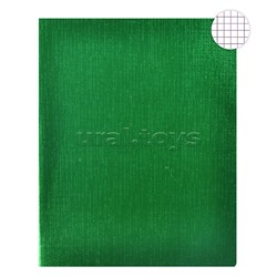 Тетрадь 96л  клетка Бумвинил на скобе А5ф Metallic Зеленая