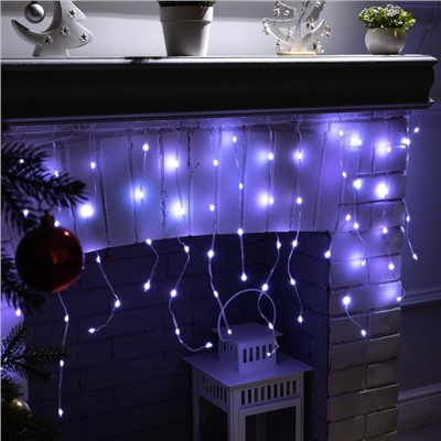 УЦЕНКА Гирлянда «Бахрома», 2×0.4 м, IP20, USB, приложение, серебристая нить, свечение RGB