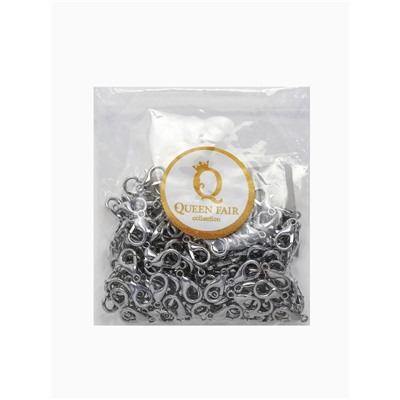 Замок карабин, 200 шт. 12 мм, цвет серебро