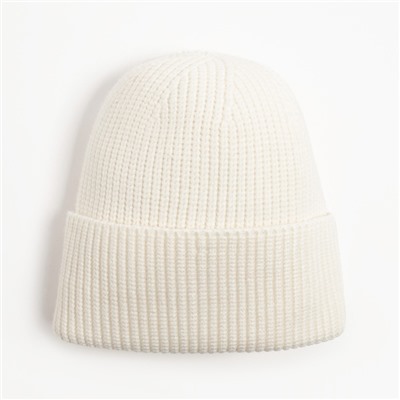 Шапка с отворотом женская MINAKU, размер 54-56, экрю
