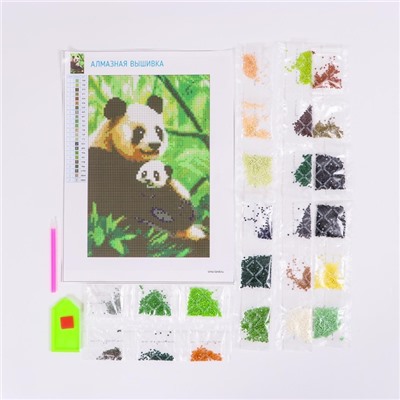 УЦЕНКА Алмазная мозаика с полным заполнением 20×30 «Панда»