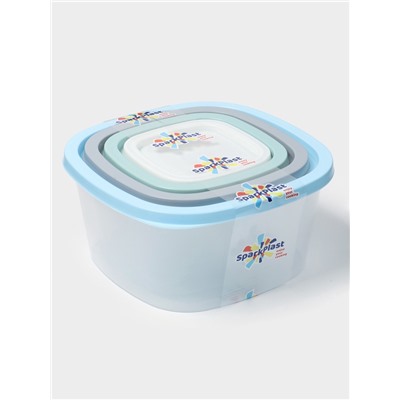 Набор пищевых контейнеров SparkPlast BioFresh, 4 шт.: 230 мл, 500 мл, 900 мл, 1.55 л, пластик, крышка МИКС