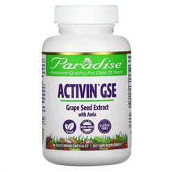 Paradise Herbs, ActiVin, экстракт из косточек винограда, 90 растительных капсул