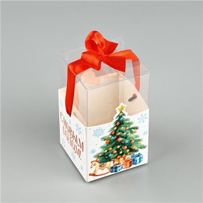 Коробка подарочная новогодняя складная «С Новым годом», 7×12×7 см