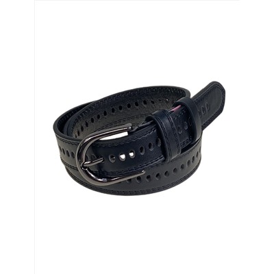 Ремень женский  из искусственной кожи, цвет черный