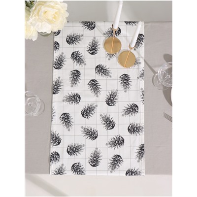 Дорожка на стол новогодняя Этель Merry Christmas 40×146 см, 100% хлопок, саржа 190 г/м², белая
