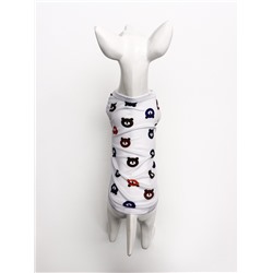 Футболка для животных «Мишка», S (ДС 25, ОГ 38 см), белая