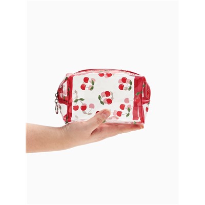 Косметичка женская «Вишенка», для бассейна, на молнии, прозрачная