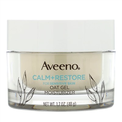 Aveeno, Calm + Restore, Oat Gel Moisturizer, Fragrance Free, 1.7 oz (48 g)