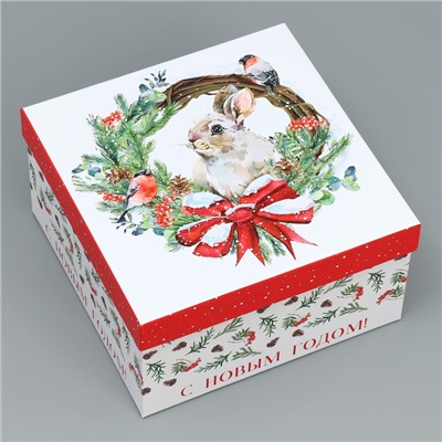 Набор подарочных коробк 3 в 1 «Новогодняя пора», 18 х 18 х 10 – 22 х 22 х 12 см