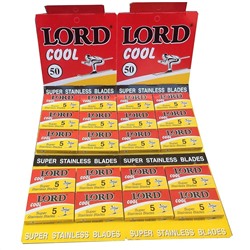 Лезвия для бритья классические двусторонние Lord Super Stainless Cool 5шт.(20X5шт. =100 лезвий) на карте
