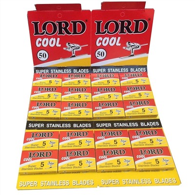 Лезвия для бритья классические двусторонние Lord Super Stainless Cool 5шт.(20X5шт. =100 лезвий) на карте