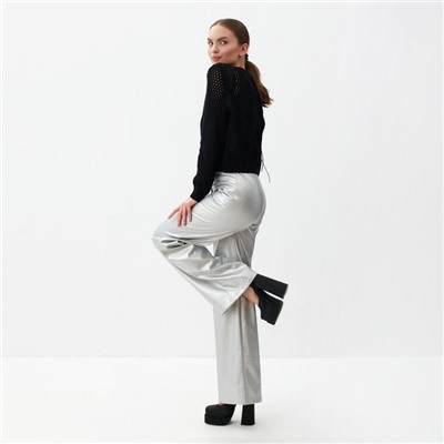 Джемпер сетка женский MIST Knitwear, размер 44-46, чёрный