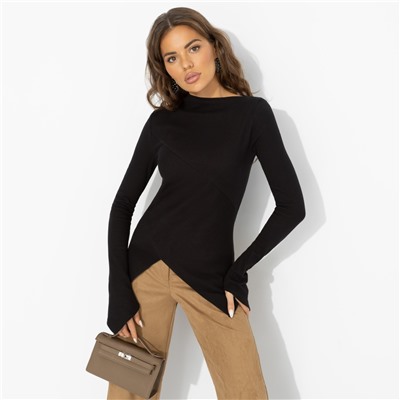 Лонгслив хлопковый, Выхожу за рамки (чёрный)