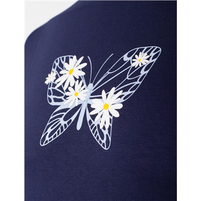 Футболка с принтом свободная эластичная из премиального хлопка