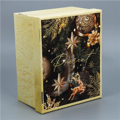 Коробка подарочная новогодняя складная «Фотографичная», 31×25.5×16 см, Новый год