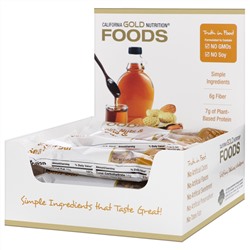 California Gold Nutrition, Перекусы. Батончики с кленовым сиропом, орехами и морской солью, 12 шт., 40 г (1,4 унции) каждый