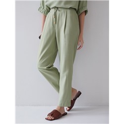 Брюки бананы с поясом на резинке из плотного лиоцелла