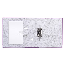 Папка с арочным механизмом "Attomex" A4 75 мм PVC разобранная, металлическая окантовка, запечатка форзаца, наварной карман с этикеткой, фиолетовая