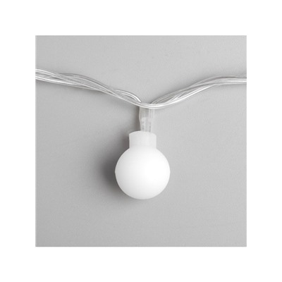 Гирлянда «Нить» 5 м с насадками «Шарики белые», IP20, прозрачная нить, 20 LED, свечение мульти (RG/RB), мигание, 220 В