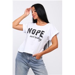 Футболка с надписью Nope, not today, Арт. 804 (Белый)