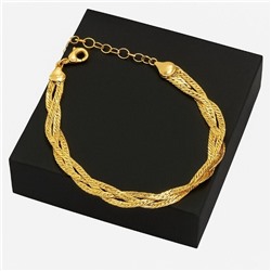 Браслет цепочка на руку ювелирная бижутерия Итальянское золото (покрытие желтое 14к), арт.313.322