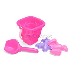 Песочный набор "Русалочка" ( 2 формочки, совок, ведро )