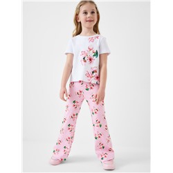 Комплект трикотажный для девочек: фуфайка (футболка), брюки