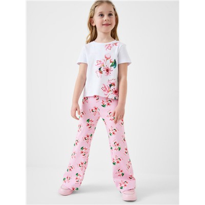 Комплект трикотажный для девочек: фуфайка (футболка), брюки