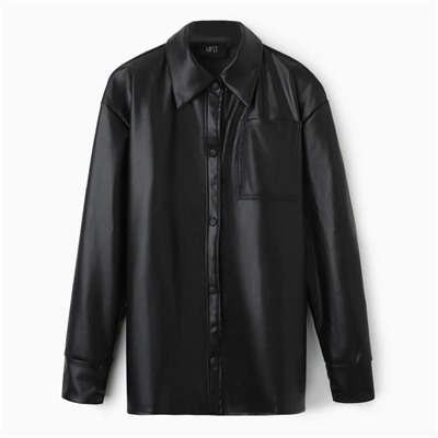Рубашка женская из экокожи MIST: Base, размер 40, чёрная