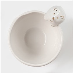 Салатник Доляна «Ёжик в золотом», 300 мл, 12.5×10.2×8.7 см, белый