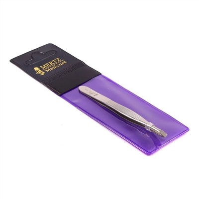 Mertz Пинцет косметический прямой 211-N, серебристый, 8 см 1690