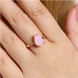 Кольцо 18 р ювелирная бижутерия коллекция "Дубай", покрытие позолота, вставка: фианиты, цвет: нежный розовый матовый, арт.414.104-18
