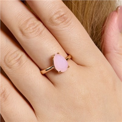 Кольцо 20 р ювелирная бижутерия коллекция "Дубай", покрытие позолота, вставка: фианиты, цвет: нежный розовый матовый, арт.414.104-20