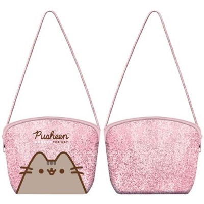 Сумка детская на плечо на молнии, полиуретан с блестками PUKS-UA1-450 Pusheen