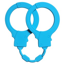 Голубые силиконовые наручники Stretchy Cuffs Turquoise