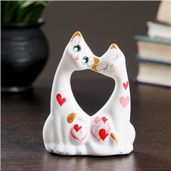 Фигурка керамика «Коты влюбленные», белые, 5×9×11 см