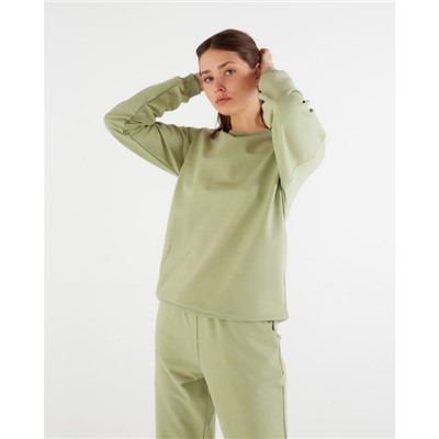 Костюм женский (свитшот, брюки) MINAKU: Casual Collection, размер 48, цвет фисташковый