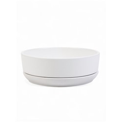 Горшок - бонсайница «Огма», для кактусов и суккулентов, 1.4 л, d=18 см, h=6.5 см, керамика, с поддоном, белый