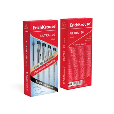 Ручка шариковая L-20 ULTRA черная 0.7мм 13876 ErichKrause