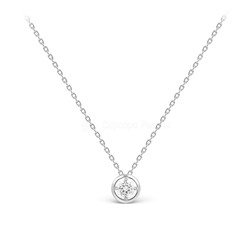 Колье из серебра с фианитом родированное 925 пробы Кц-2005рс200