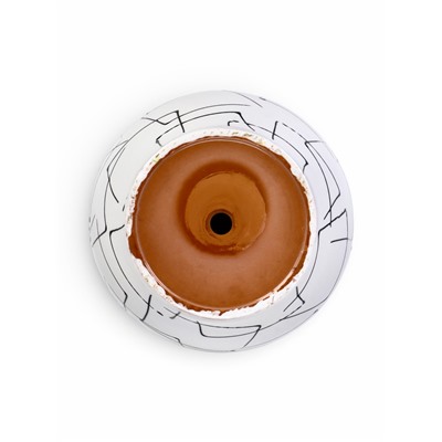 Набор горшков для цветов «Иллюзия», 4 шт., с поддоном, 0.4 / 1 / 2.5 / 5 л, керамика, белые с чёрным орнаментом