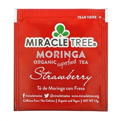 Miracle Tree, Moringa Organic Superfood Tea, Strawberry, Caffeine Free, 25 Tea Bags, 1.32 oz (37.5 g)
