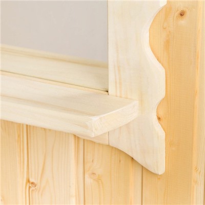 Зеркало для бани и сауны, настенное, с полкой, «Добропаровъ»