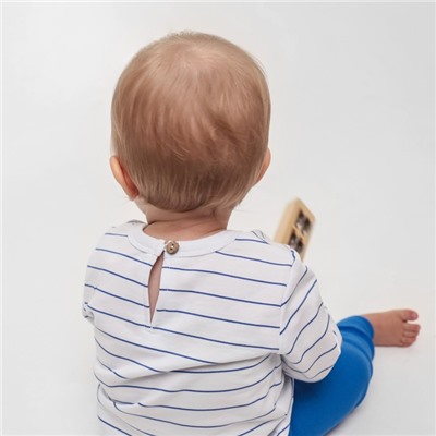 Лонгслив детский MINAKU: Basic Line BABY, рост 62-68 см, белый/синий