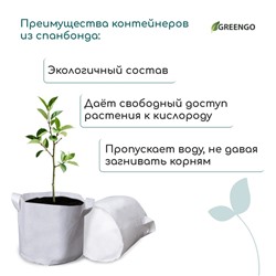 Контейнер с ручками, 22×20 см, 5.5 л, спанбонд, плотность 130 г/м², Greengo