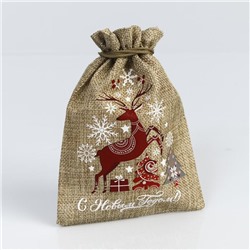 Мешочек подарочный с термонаклейкой «Счастливого Нового года», 13×18 см ± 1.5 см