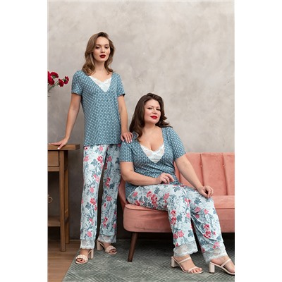 Комплект женский футболка, брюки Mia Cara SS23WJ334 Blueberry Night